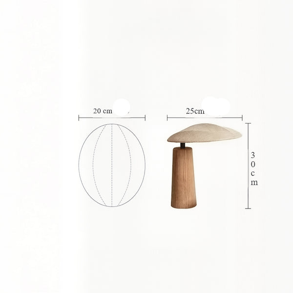 Natural Solid Wood Lamp – Organic Design with Linen Shade