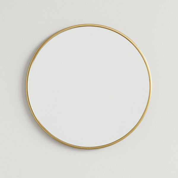 Round Gold Mirror 40 cm – Minimalist Elegance and Luminous Effect