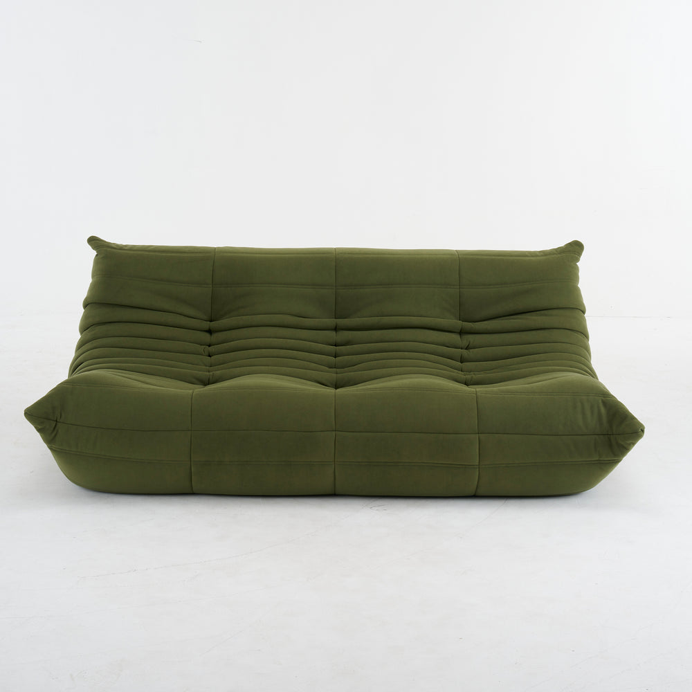 Modern 3-Seater Relaxing Sofa in Luxury Fabric – Sculptural Design and Exceptional Comfort
