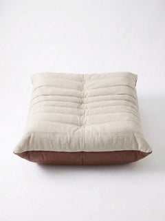 Ottoman Relax Composé | Cuir Véritable & Lin