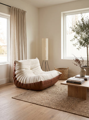 Fauteuil Relax Composé – Cuir Véritable et Lin, l'Alliance Signature