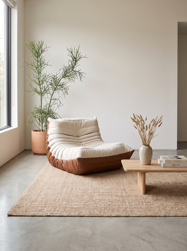 Fauteuil Relax Composé – Cuir Véritable et Lin, l'Alliance Signature