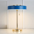 Lampe de Bureau Dorée & Bleue – Design Élégant, Métal, Interrupteur Rétro.