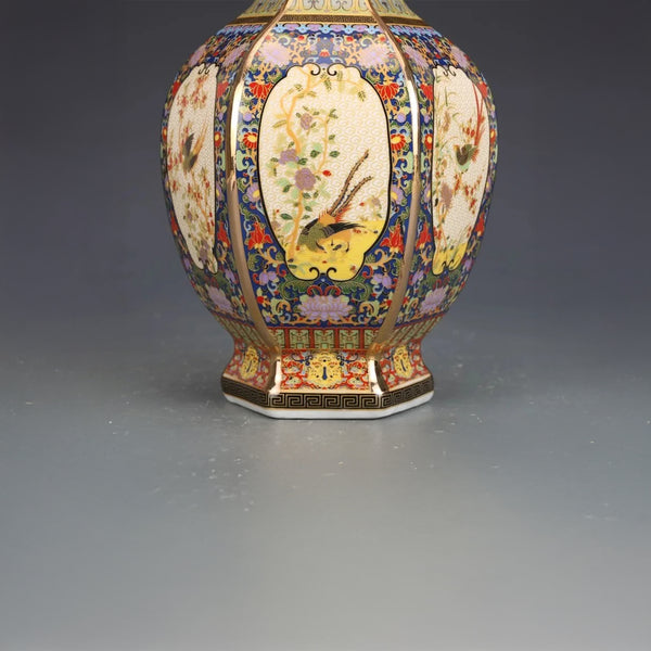 Prestige Enameled Vase – Imperial Ceramic Motifs