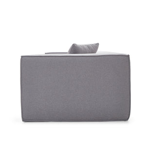 Modular 3-Seater Sofa in Grey Fabric – Cubic Design &amp; High-Density Comfort