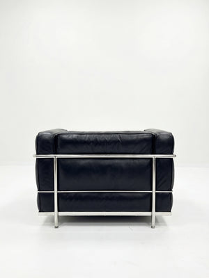Modernist Grand Comfort Armchair – Genuine Leather &amp; Chrome Frame