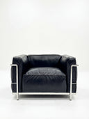 Modernist Grand Comfort Armchair – Genuine Leather &amp; Chrome Frame