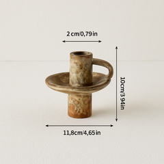 Ceramic Candle Holder with Handle – Raw &amp; Authentic Design
