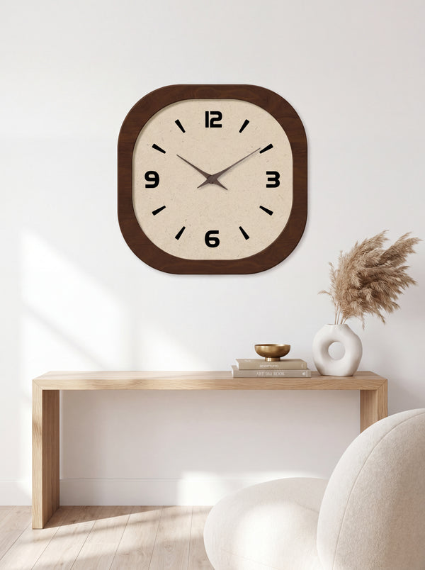 Square Wood-Effect Wall Clock Noma