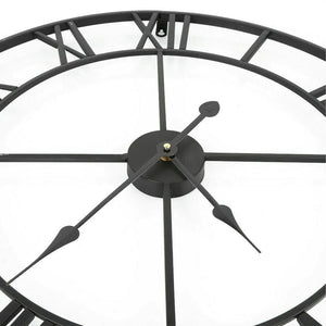 Wrought Iron Designer Wall Clock - Carved Roman Numerals 40 cm