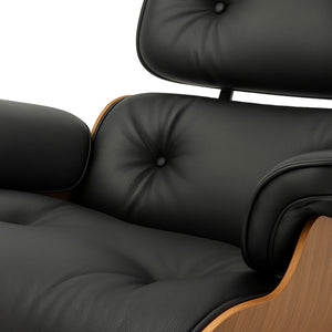 Lounge Chair &amp; Footstool Set – Elegant Leather Finish